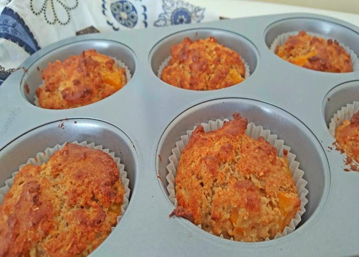 Peaches and Natural Yogurt Breakfast Muffins