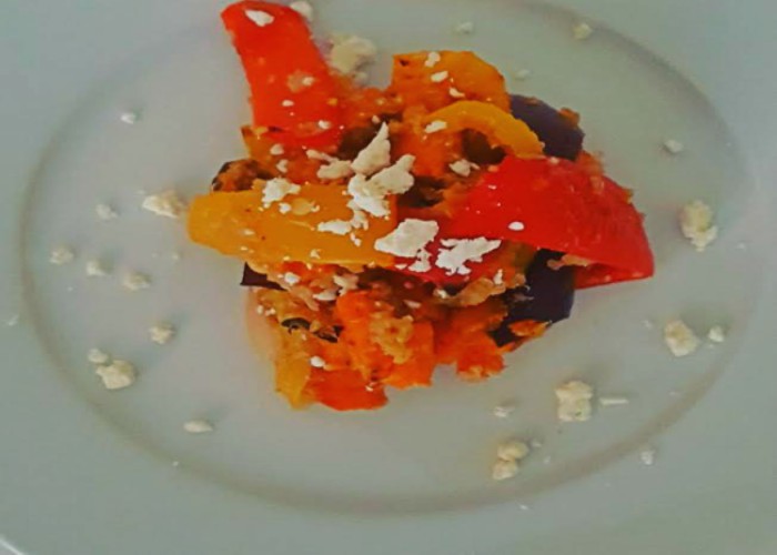 Smokey BBQ Roasted Peppers, Sweet Potatoe and Red Onion with Red Lentils